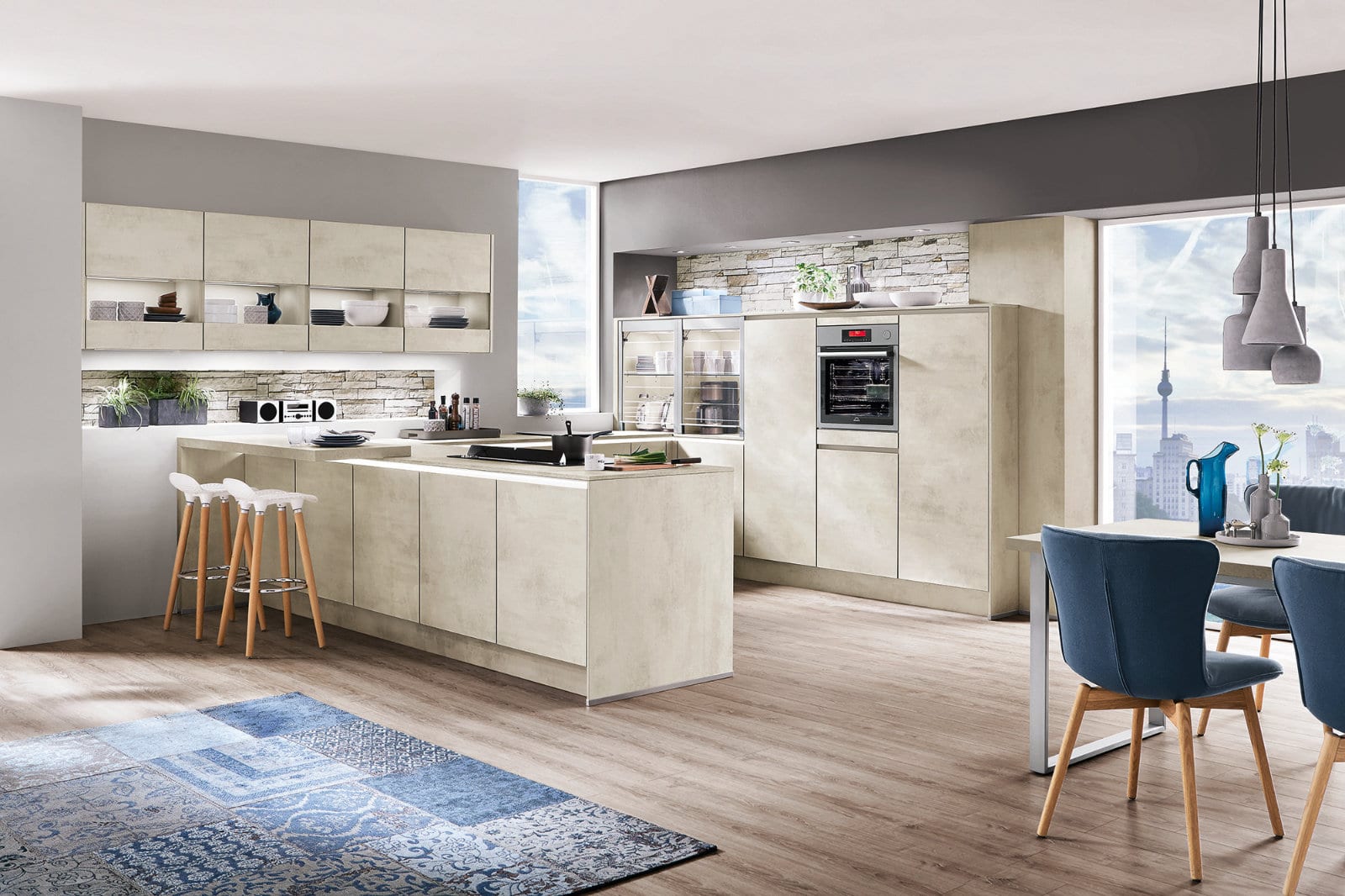 Nobilia Stone Handleless U Shaped Kitchen 2021 1 1 | Lead Wolf, Peterborough